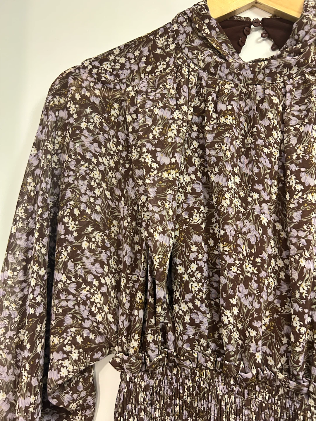 Floral Print Long Sleeve Maxi Dress Open Back - photo 2