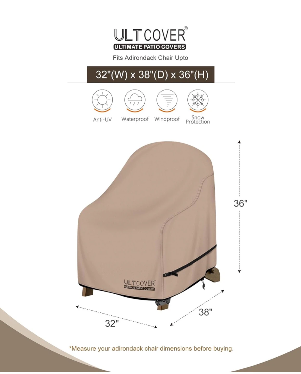 Set of 2 Putdoor Chair Cover - photo 2