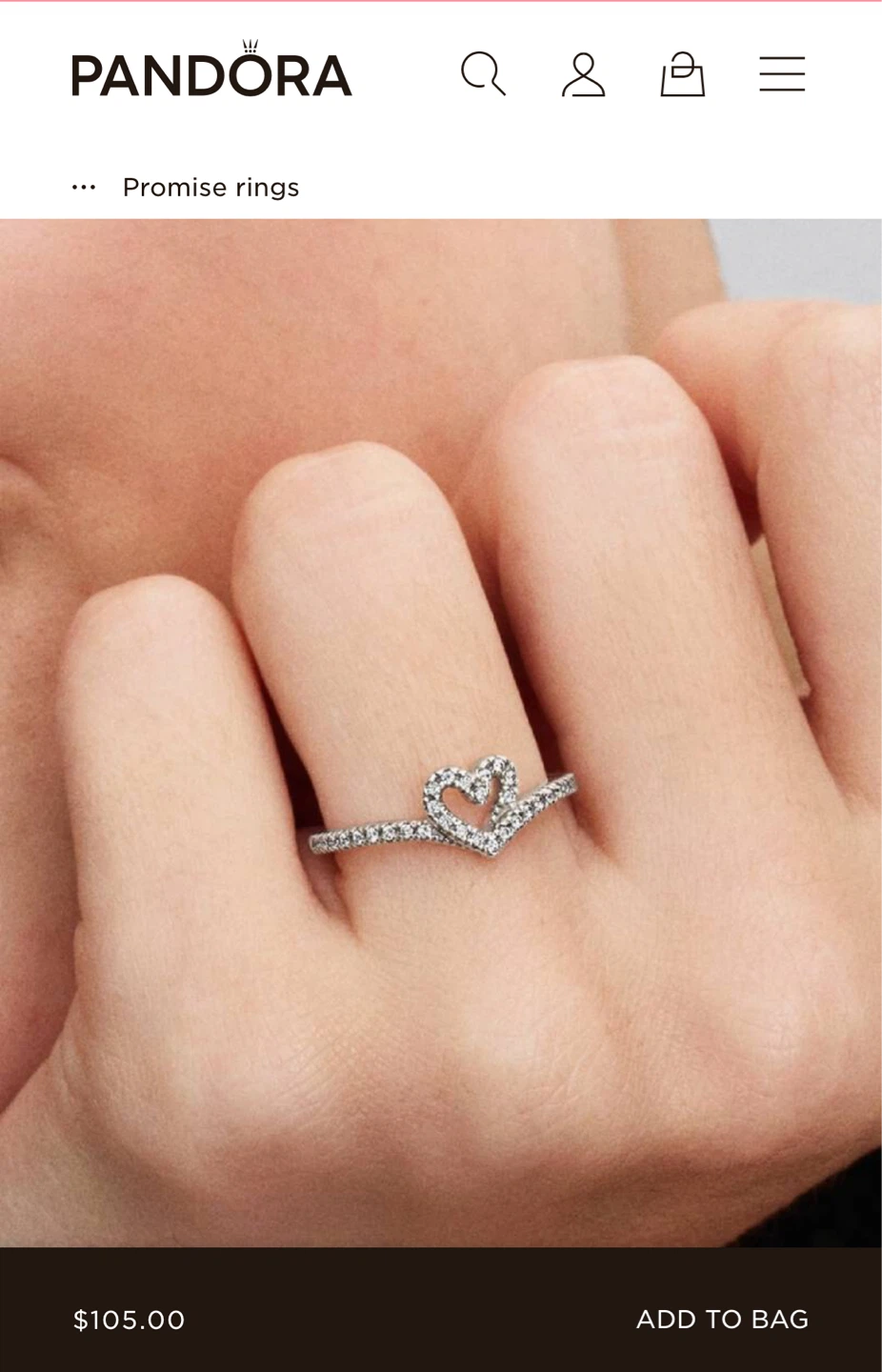 Pandora Sparkling Heart Ring - photo 3