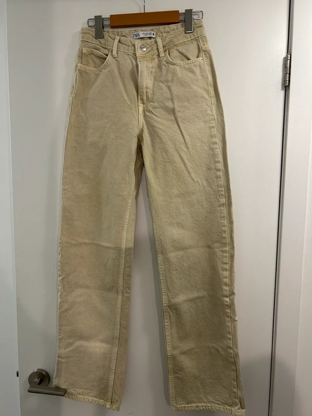 ZARA Women's Wide Leg Jeans - Beige