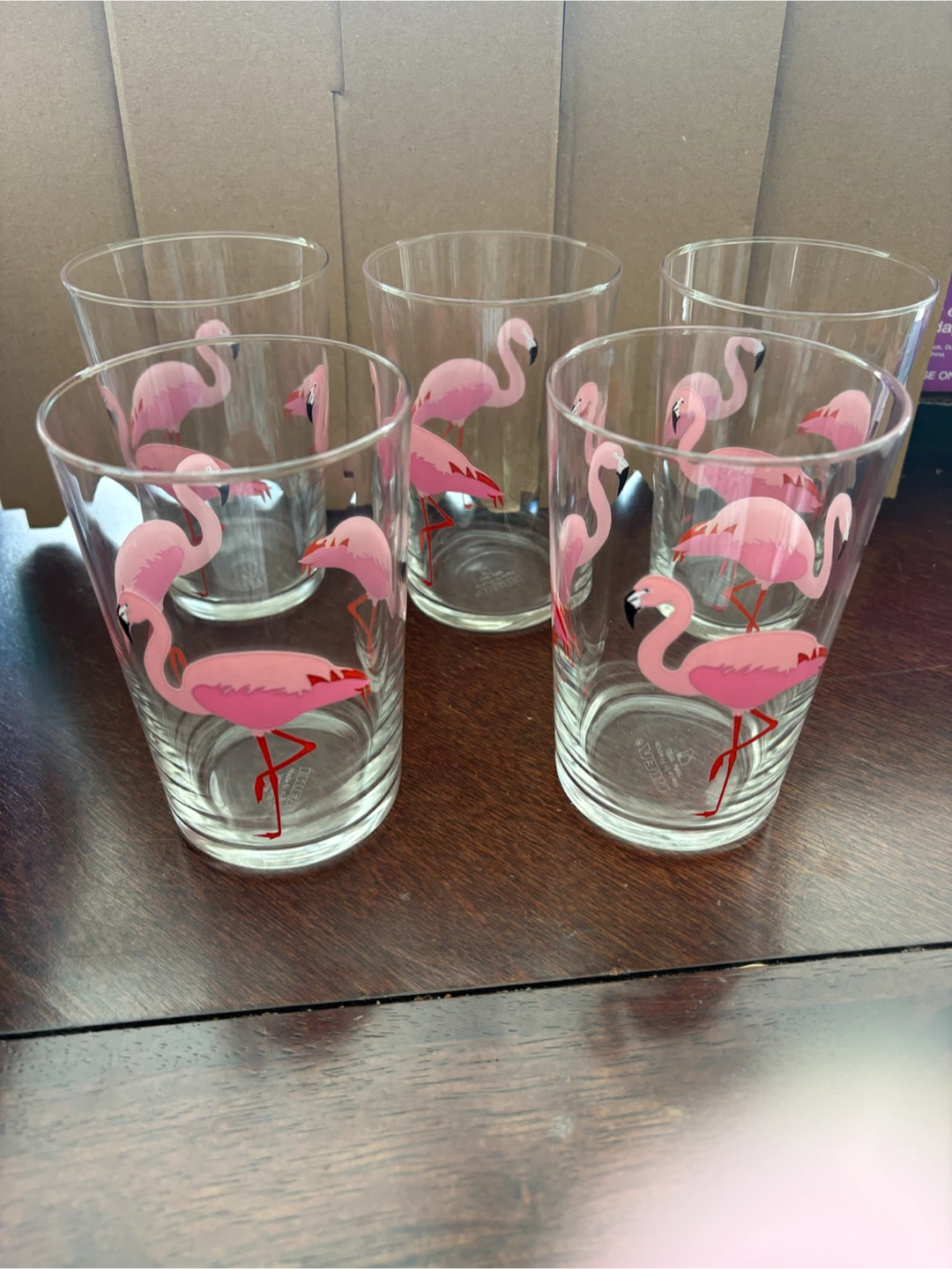 Set of 5 Flamingo Glasses