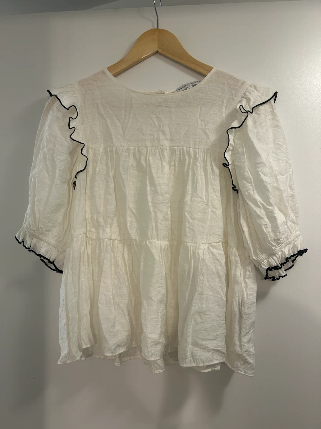 White Ruffled Tiered Blouse