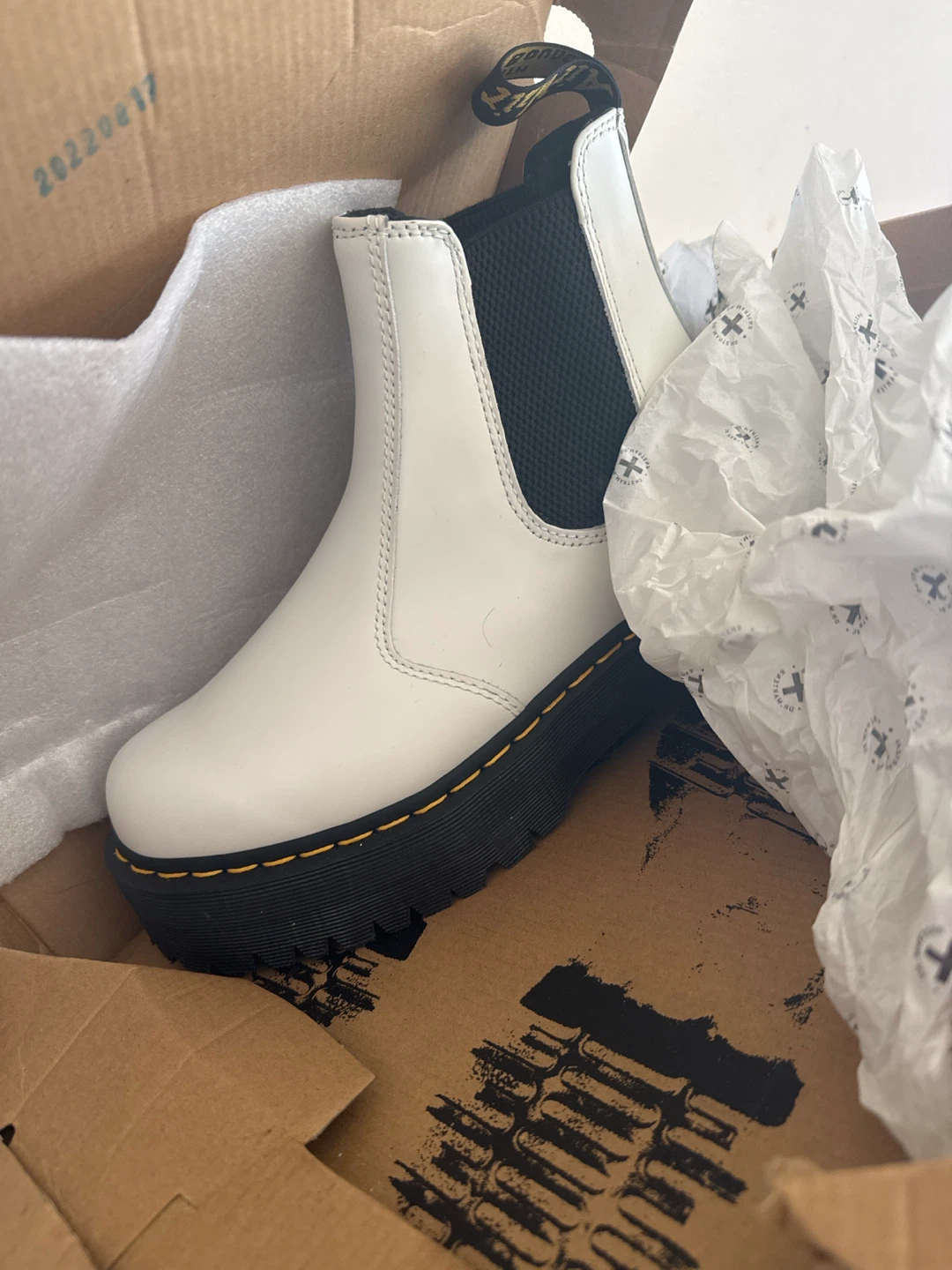 Dr. Martens White Chelsea Boots