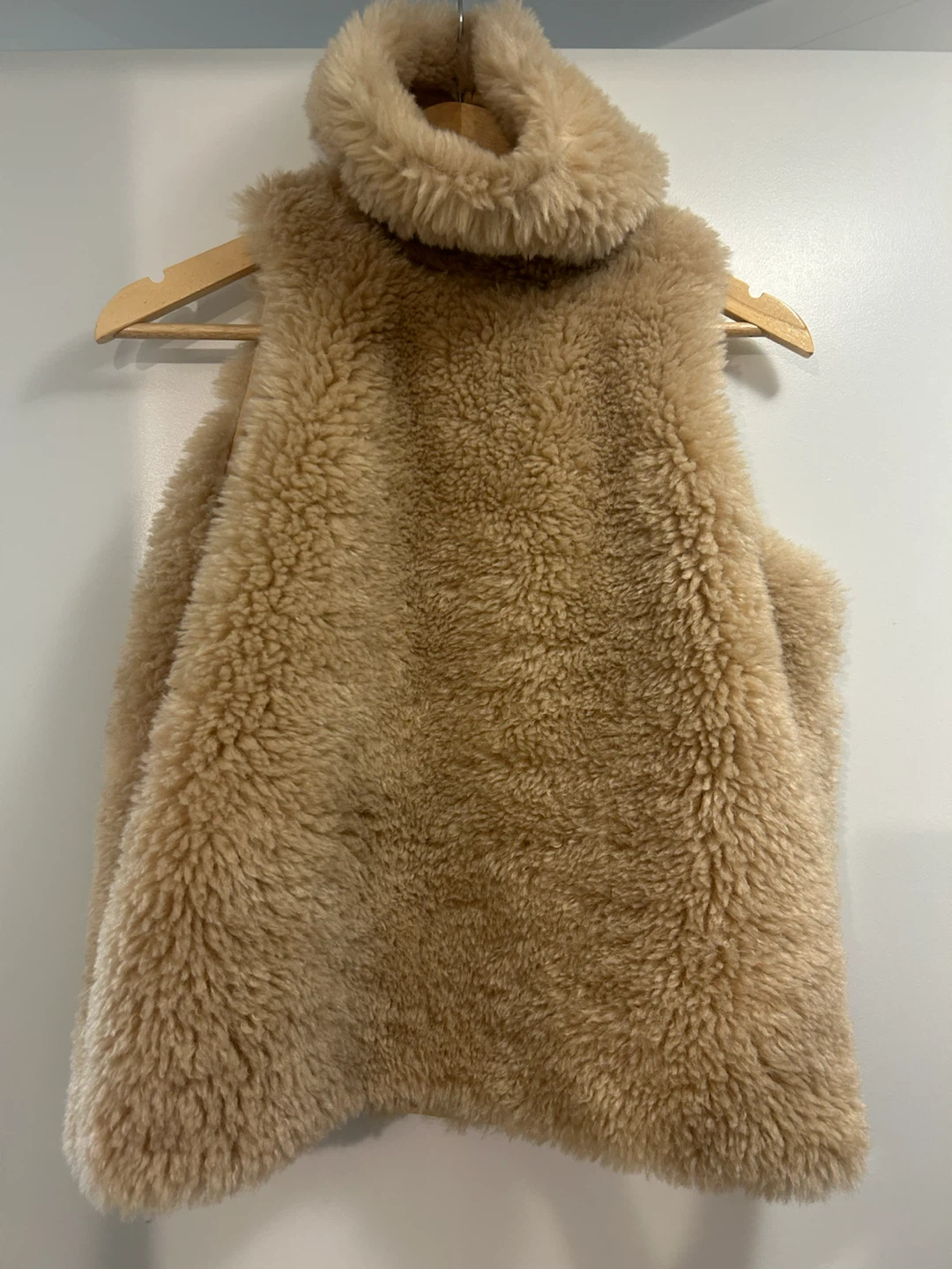 Faux Fur Vest with Turtleneck Collar