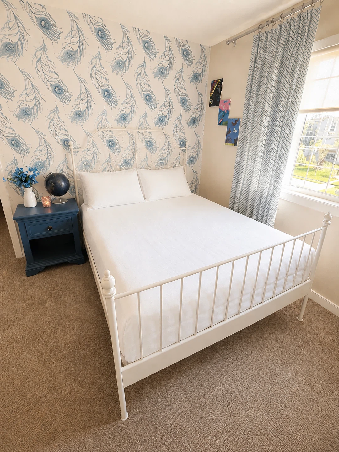 White Metal Bed Frame - photo 2