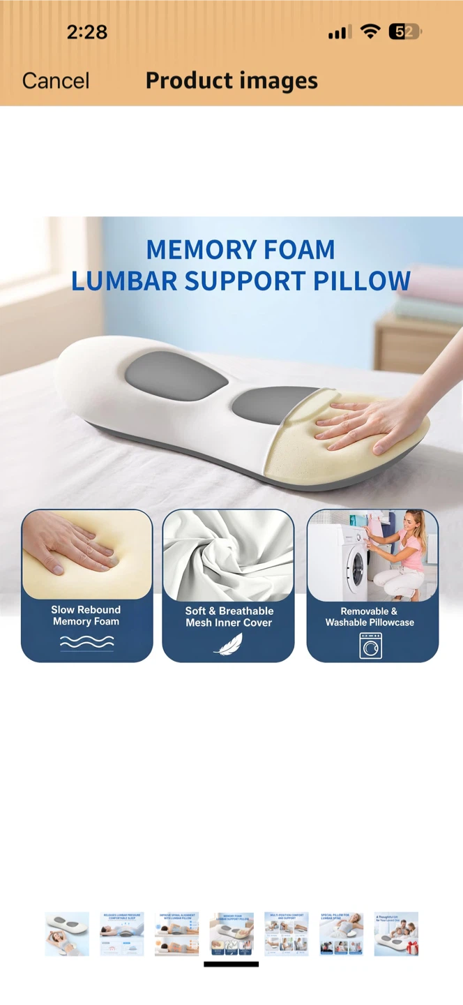 Lumbar Support Pillow / Bed Rest Pillow for Sofa - photo 2