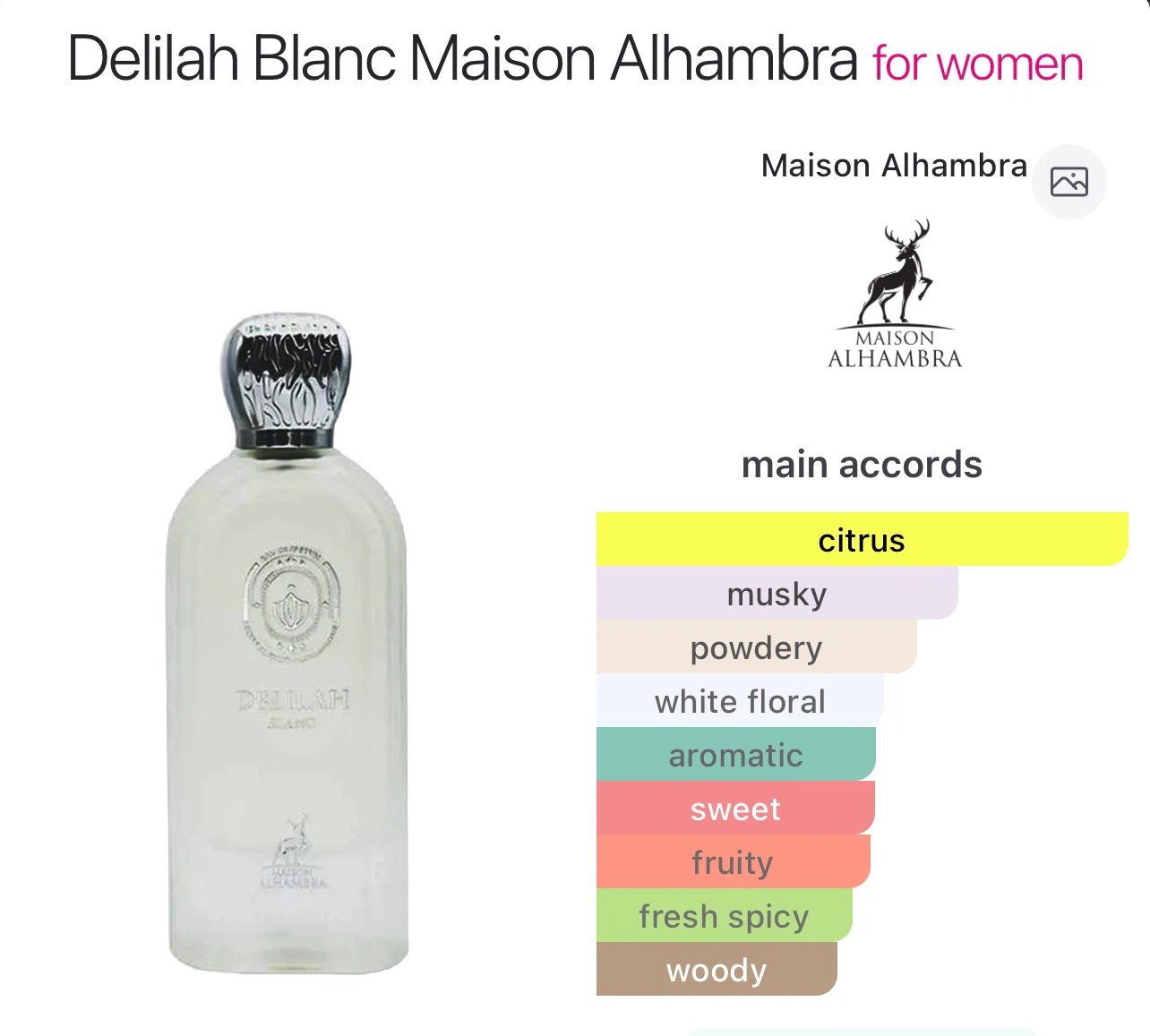 Maison Alhambra Delilah Blanc (100 ml)
