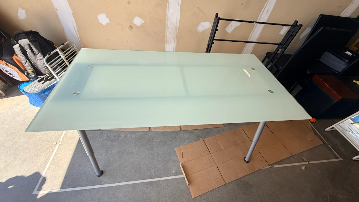 Large frosted glass desk - photo 2