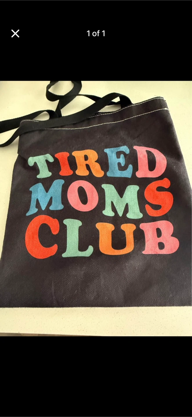Tired Moms Club Black Tote Bag