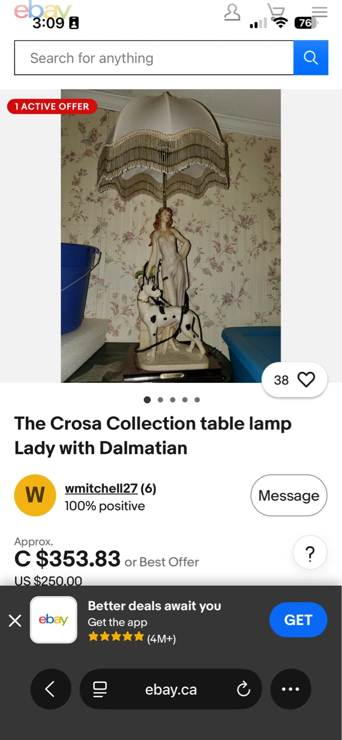 The Natalia Collection Lady with Dalmatian Figurine Lamp - photo 3