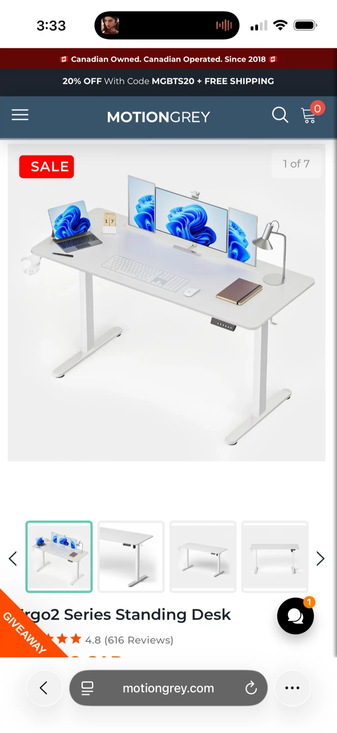 MotionGrey Ergo2 Series Standing Desk - photo 4