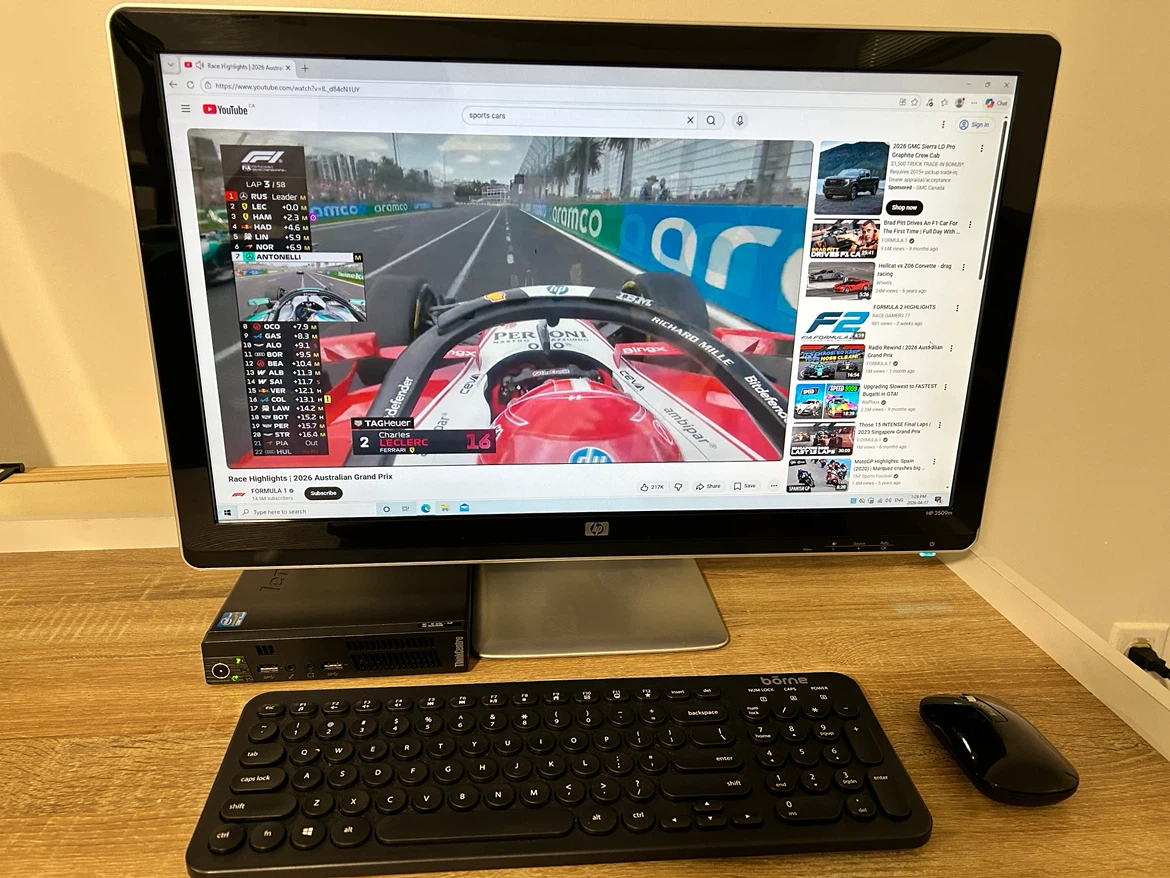 PC and Monitor with 8GB ram and 460GB hdd