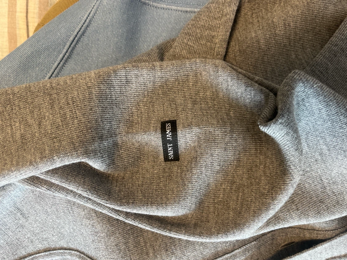 Saint James Grey Knit Cardigan(coffee stain) - photo 3
