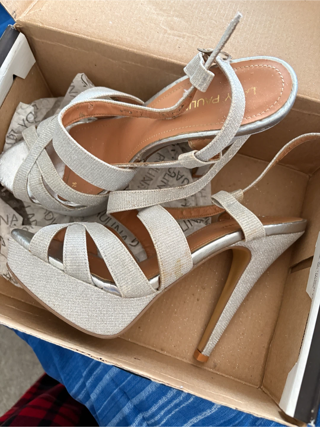 Lady Paulina Silver Strappy Heels - photo 2