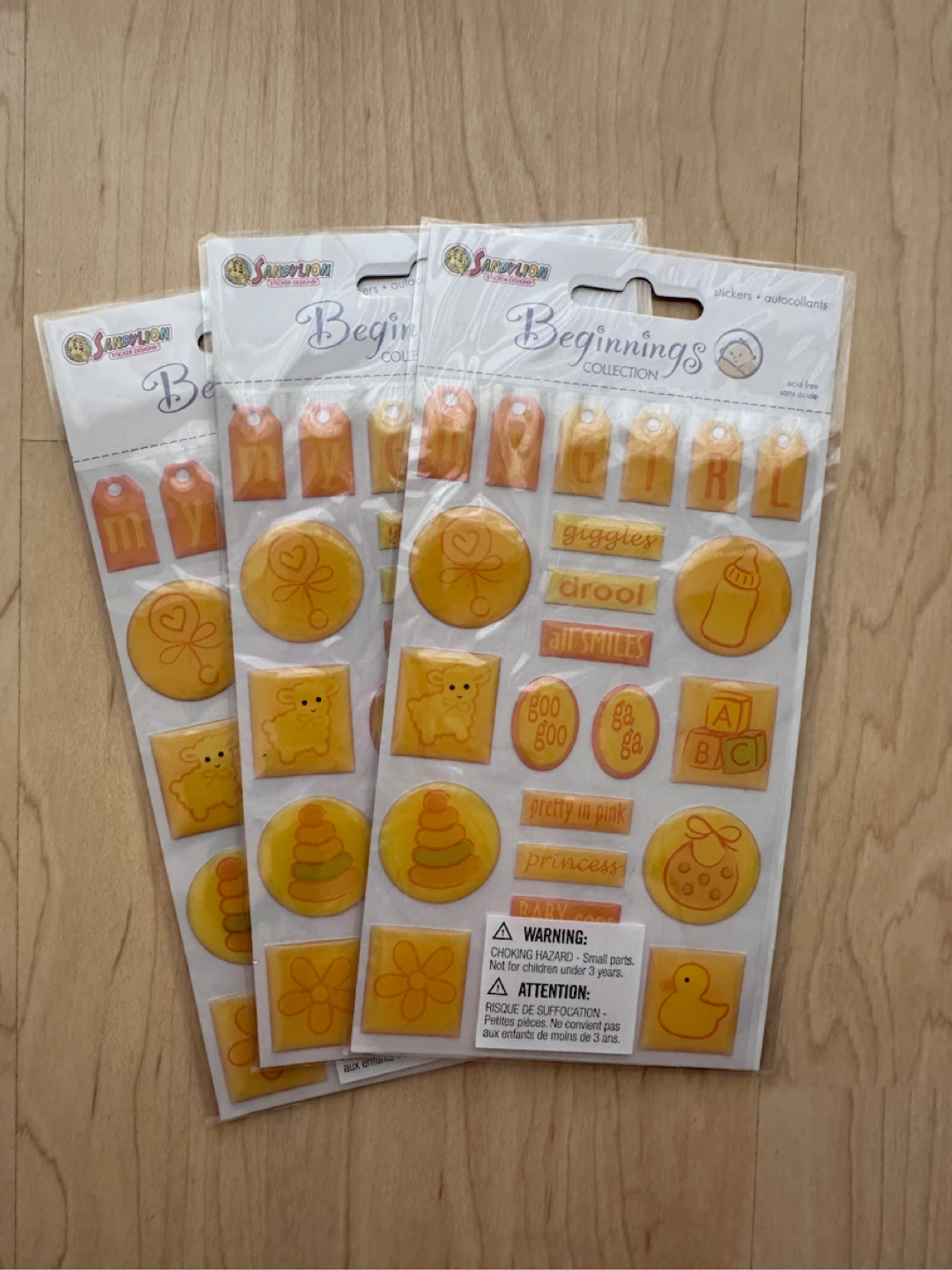 Sandy Lion Beginnings Collection Baby Stickers