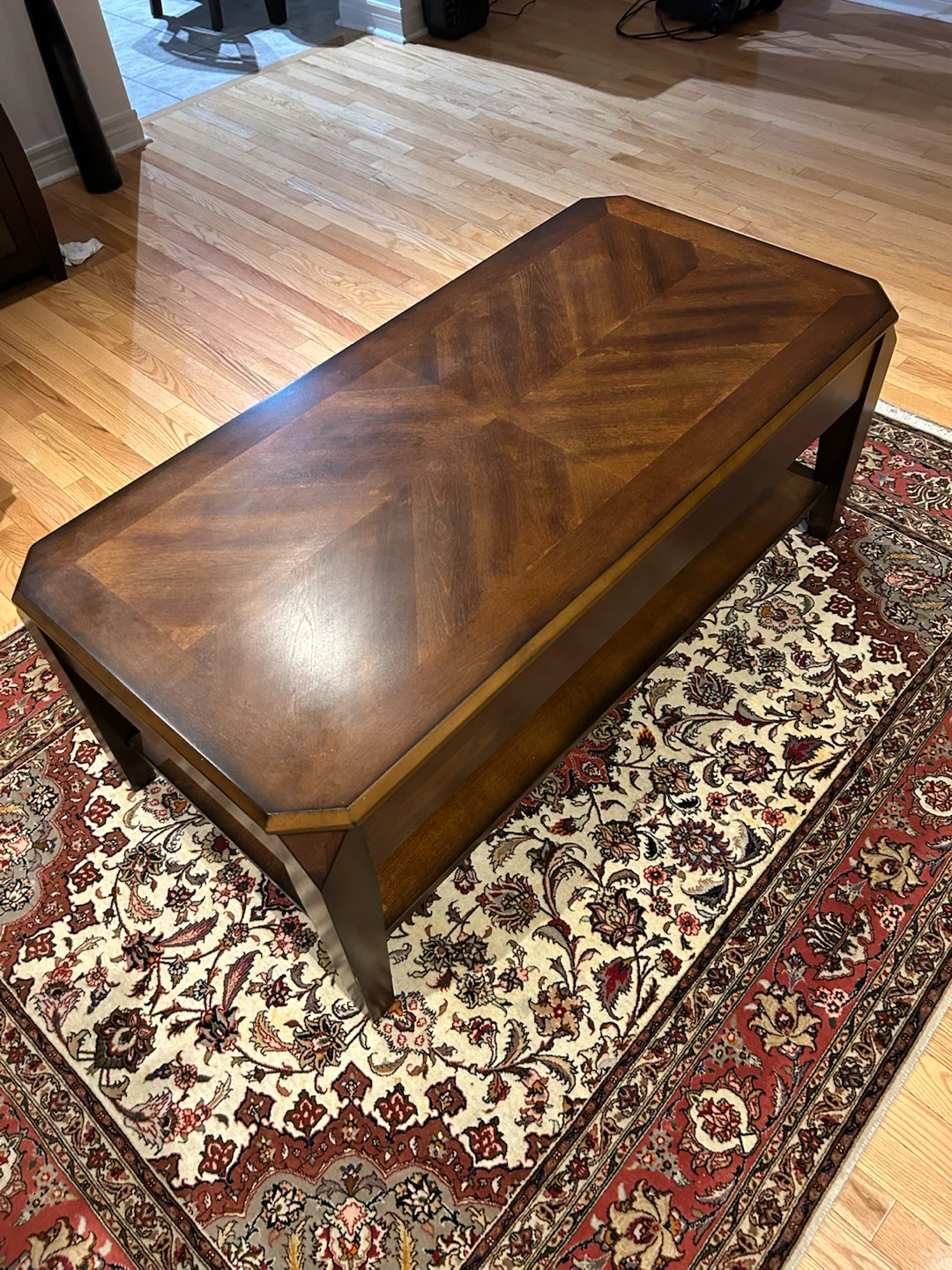 wooden walnut coffee table