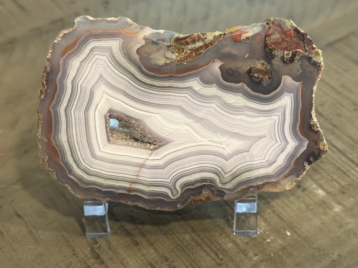 Polished Agate Slice with Geode