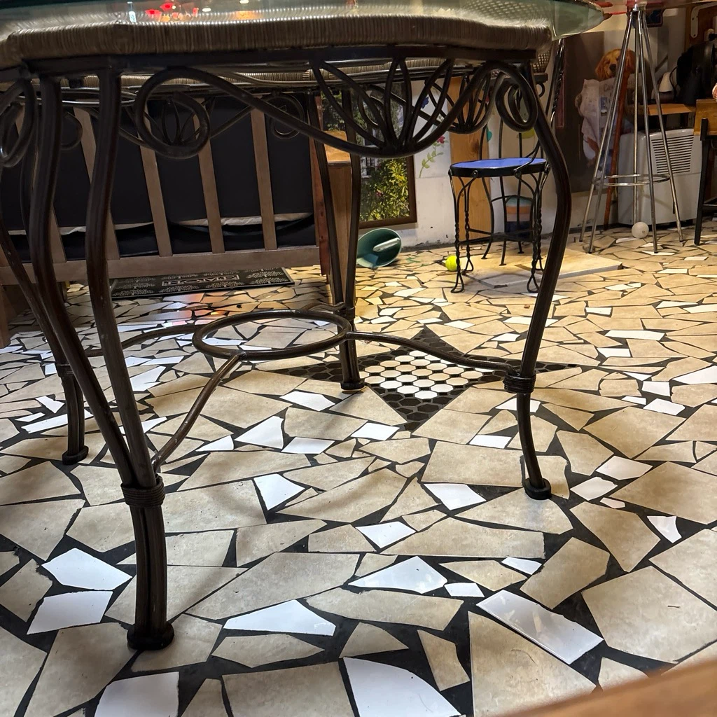 Woven Table with Glass Top - photo 2