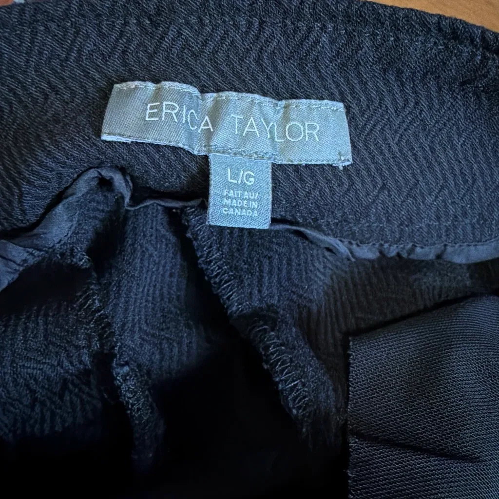 Erica Taylor Black Textured Pants