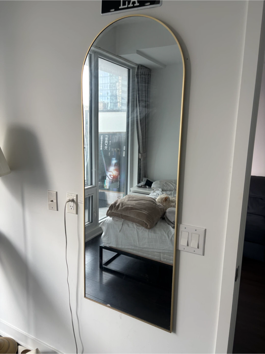 Long gold plated mirror