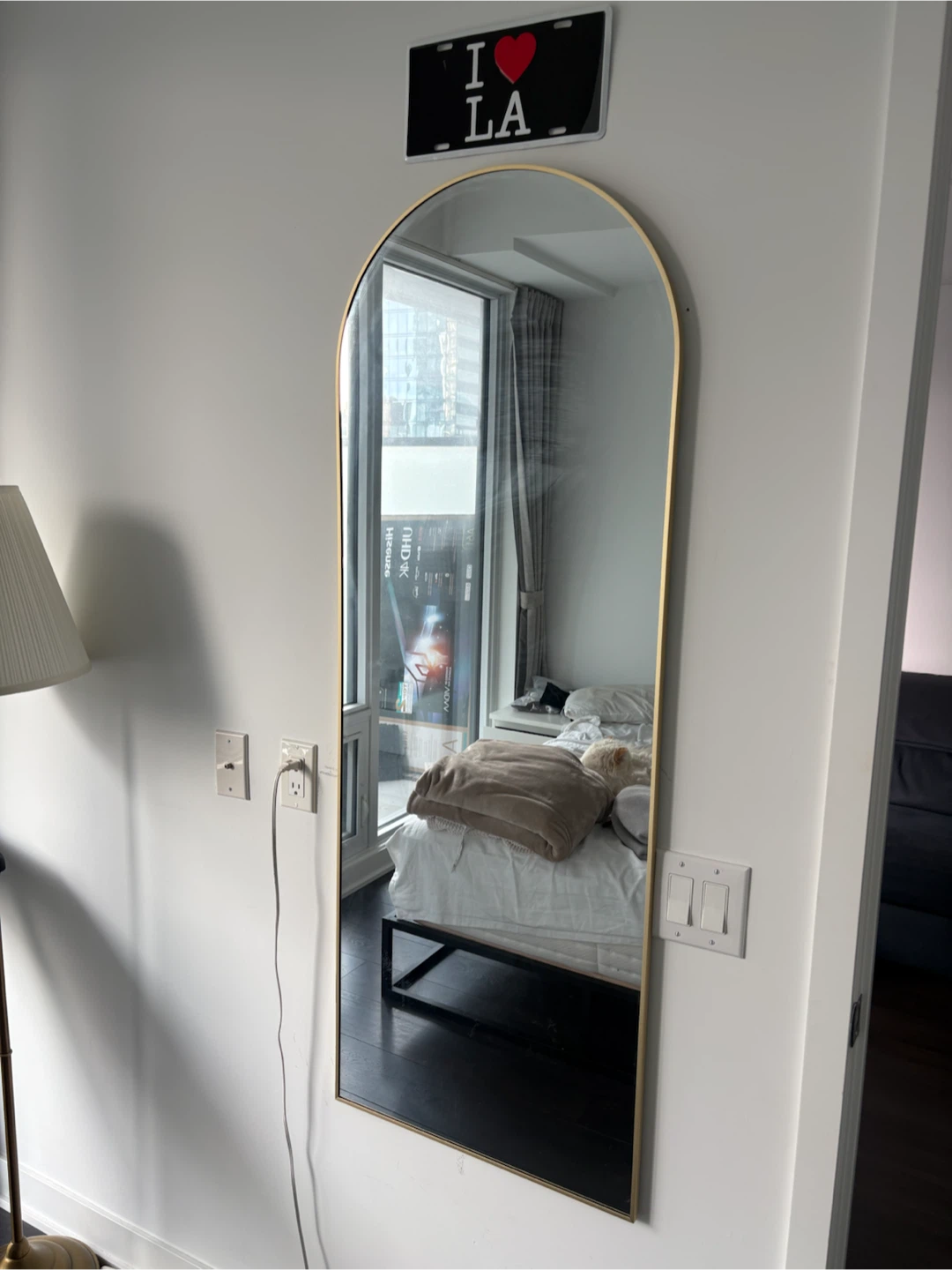 Long gold plated mirror - photo 2