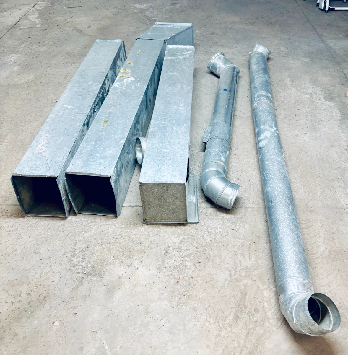 Galvanized Metal HVAC Ductwork & Pipe Set – Complete Lot