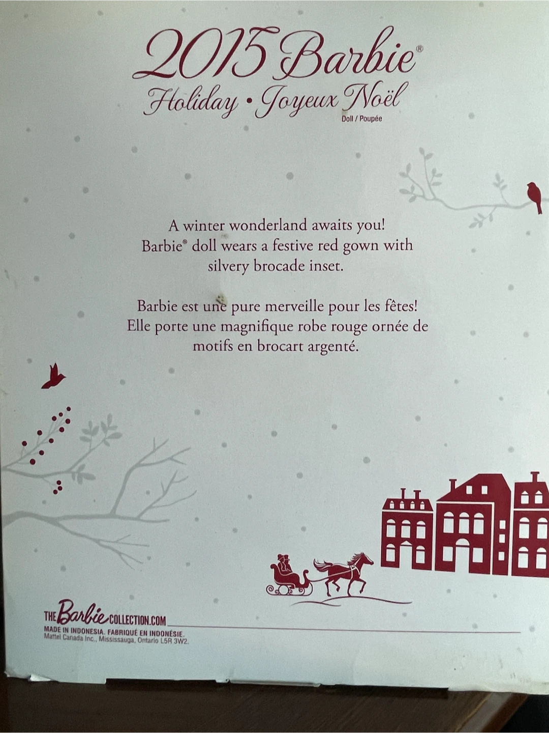 2015 Barbie Holiday Joyeux Noel Doll - photo 2