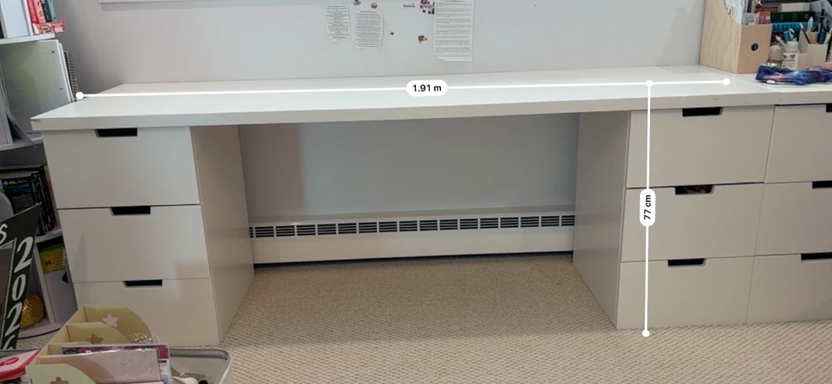 Large White desk with storage drawers