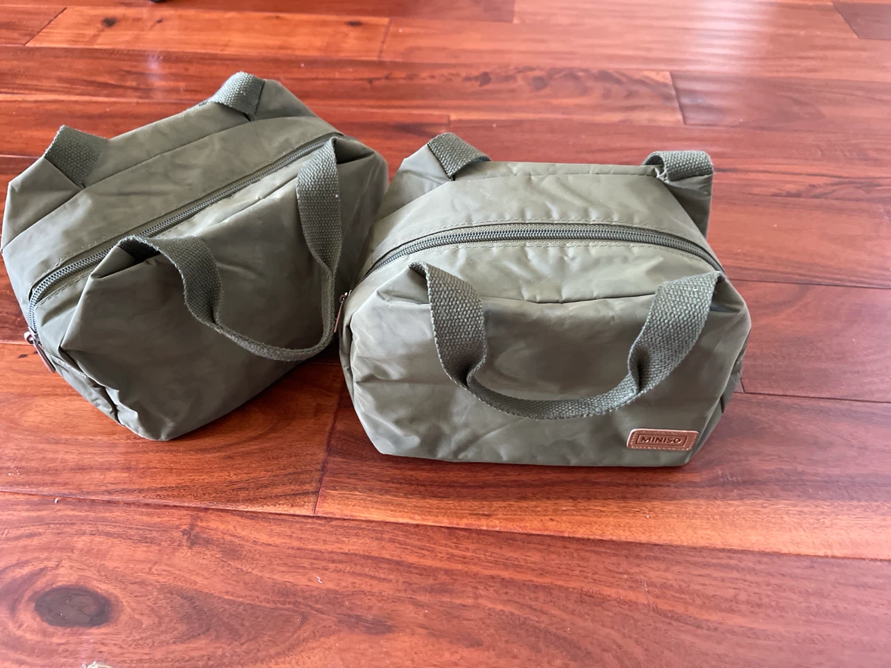 MINISO Olive Green Lunch Bags (Set of 2)