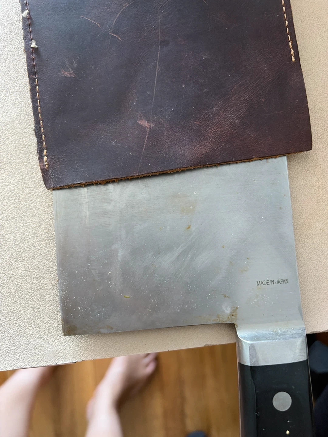 Japanese Cleaver with Leather Sheath