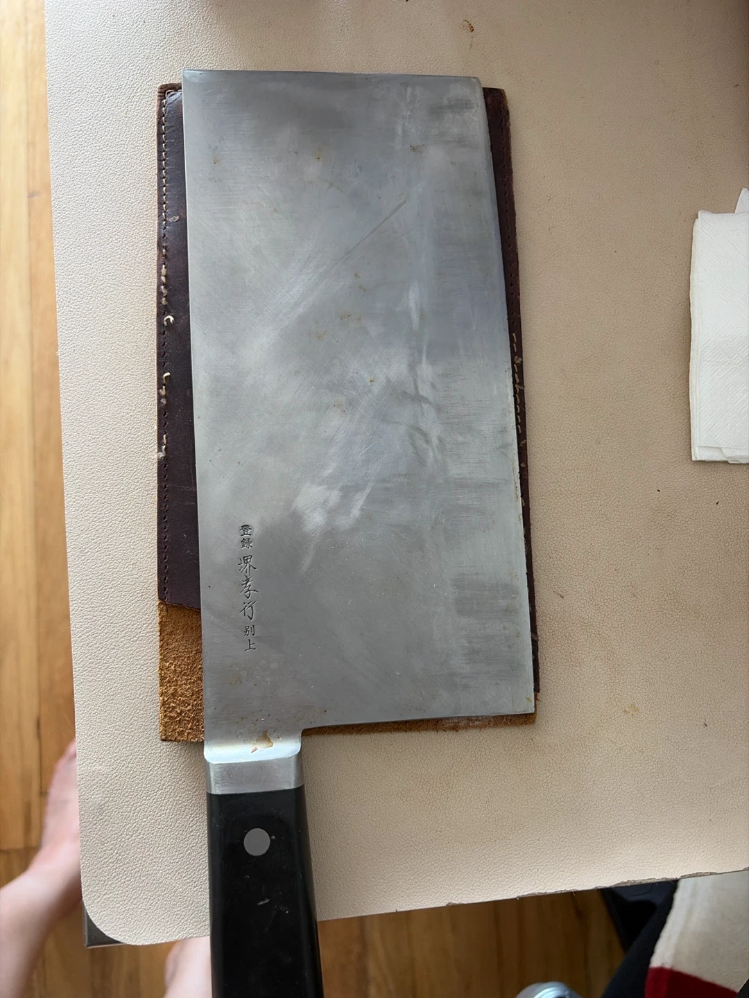 Japanese Cleaver with Leather Sheath - photo 3