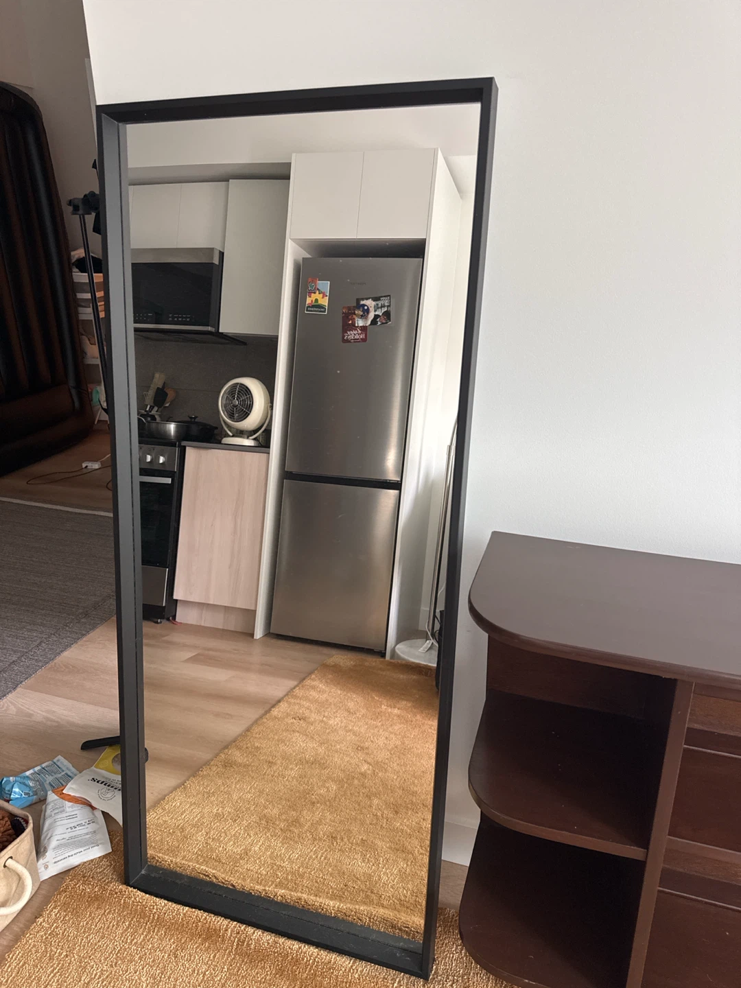 NISSEDAL Mirror, black, 65x150 cm