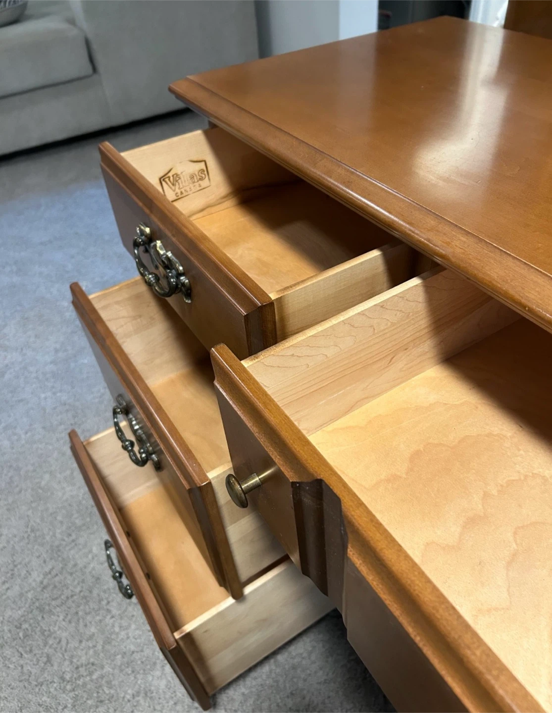 Solid Wood Vanity Desk with Mirror and Chair - photo 4