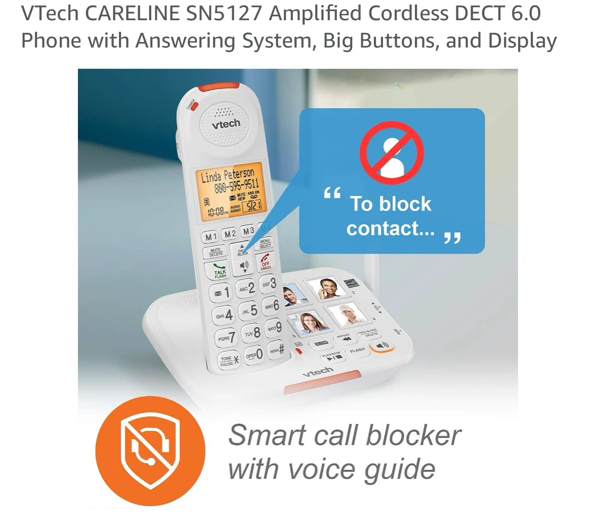 VTech CARELINE SN5127 Phone with Answering System, Big Buttons - photo 3