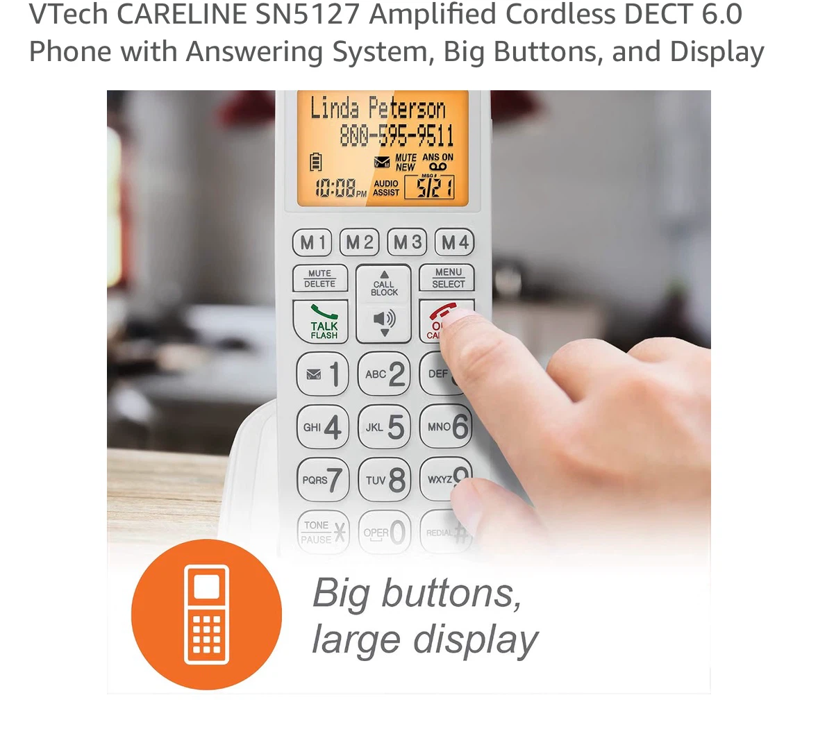VTech CARELINE SN5127 Phone with Answering System, Big Buttons - photo 4