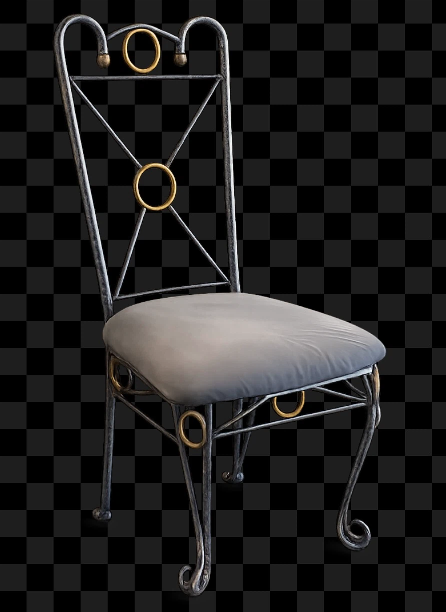 Glass & Wrought Iron Table with 4 Chairs - photo 4