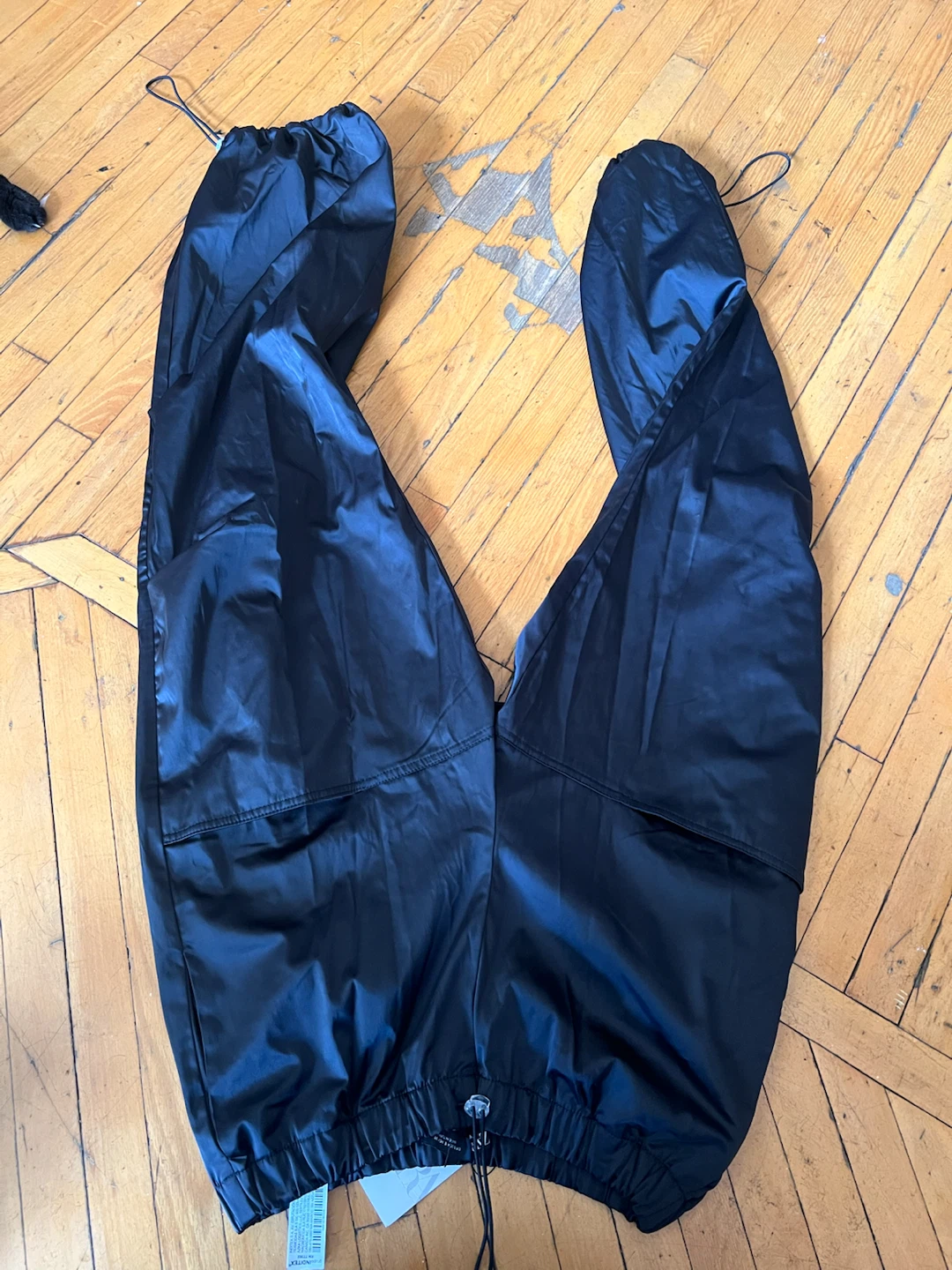 Zara Black Satin Cargo Pants Size S - photo 2
