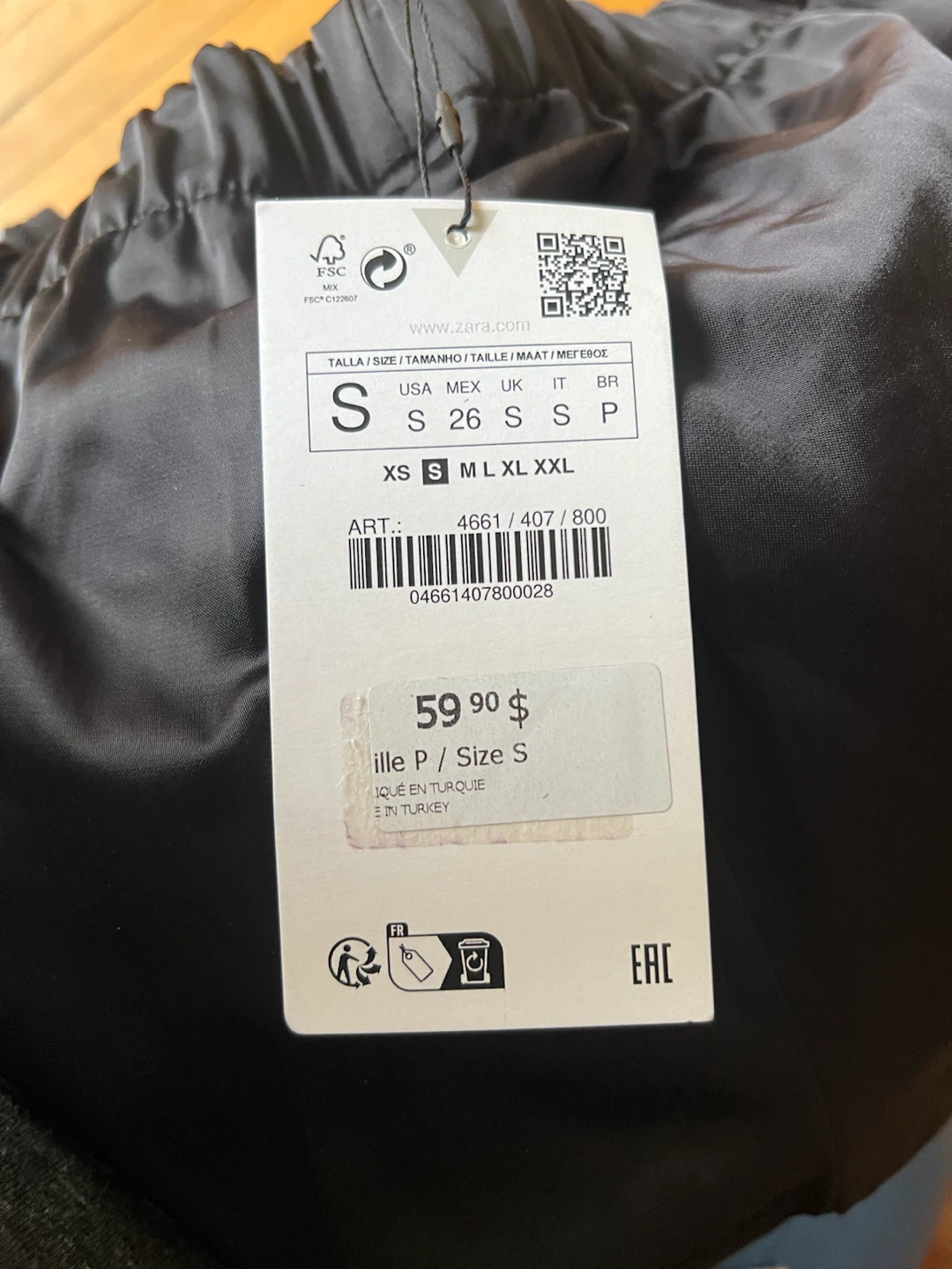 Zara Black Satin Cargo Pants Size S - photo 3