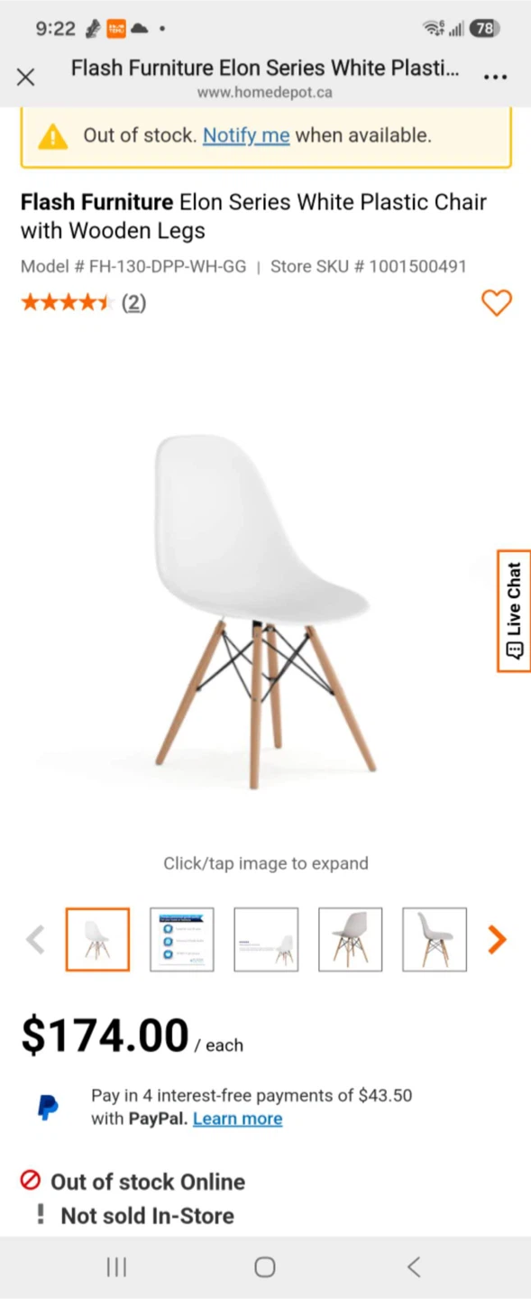 Eiffel Dining Chairs- White Plastic Chair with Wooden Legs - photo 5