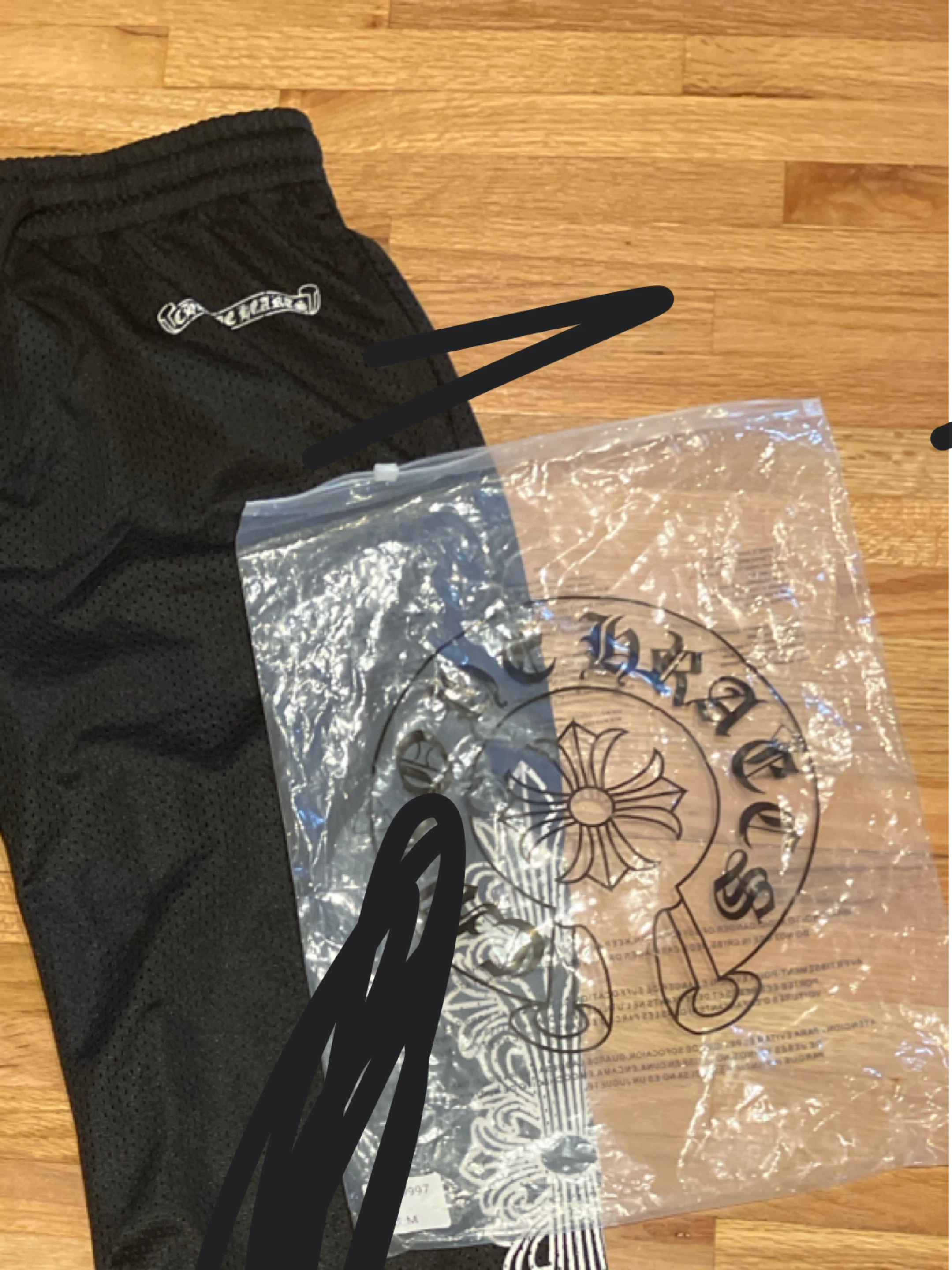 Chrome mesh pants