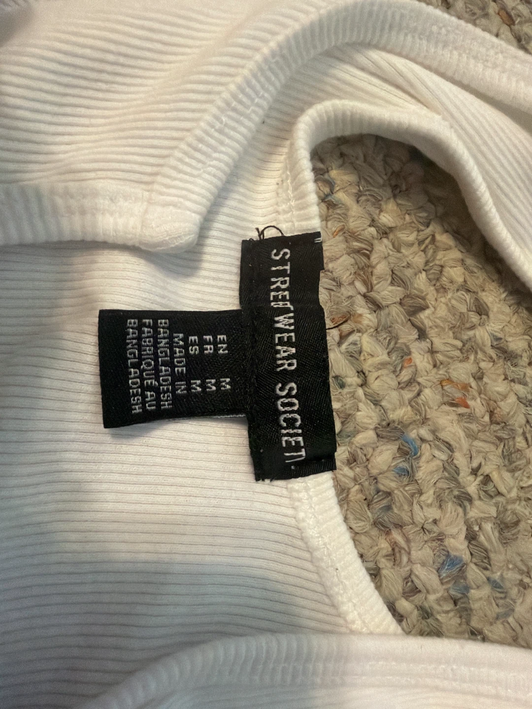 White Streetwear Society Ribbed Crop Tank Top - photo 2