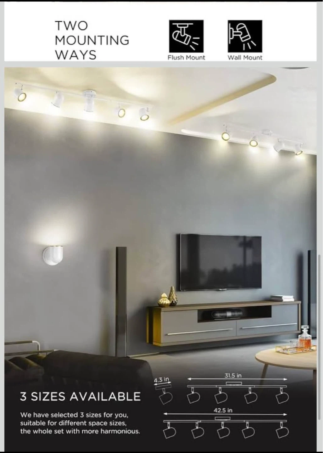Track Ceiling Spot Lights - GU10 bulbs 44 inches - photo 4