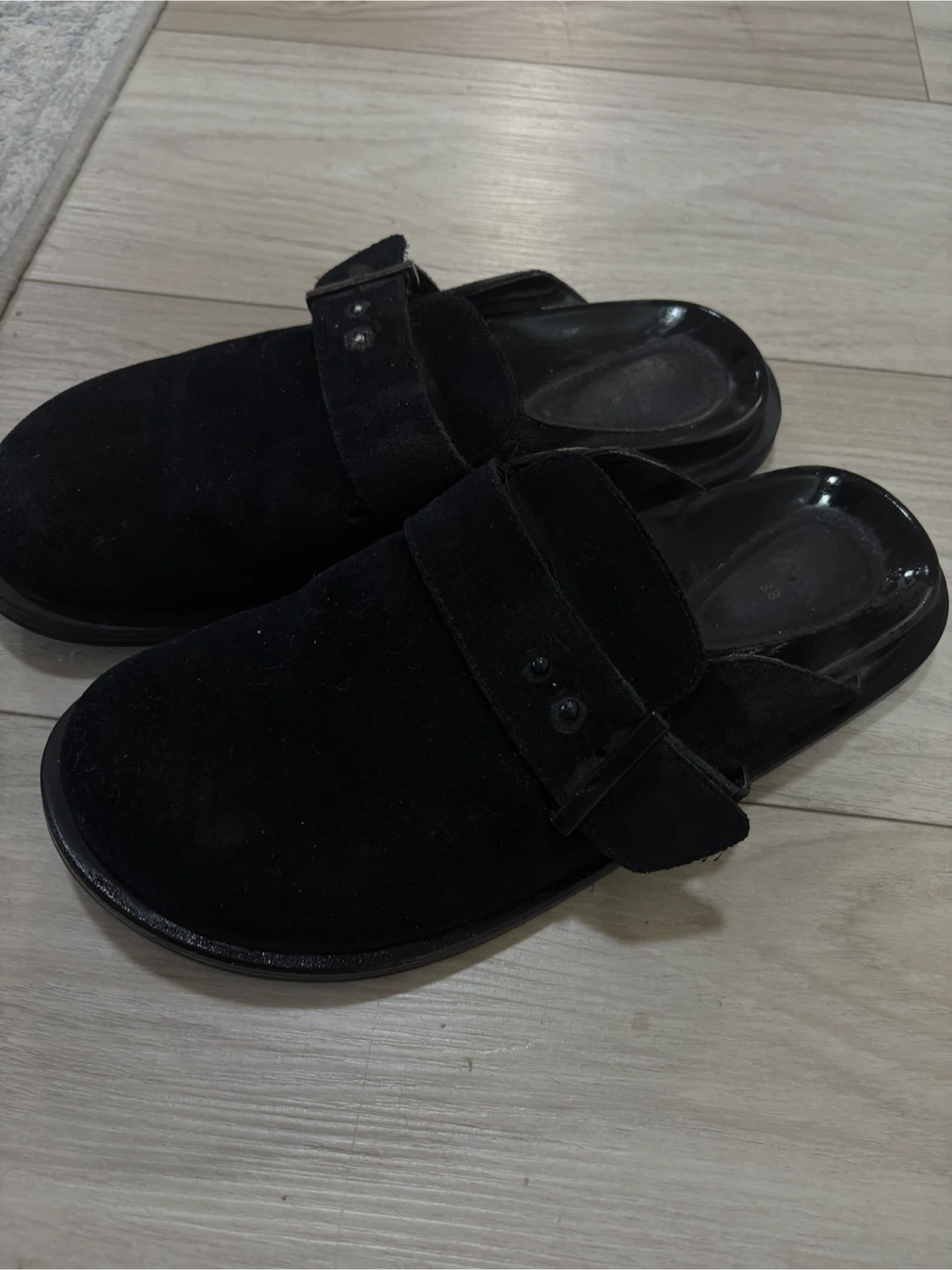 Black Suede Clogs