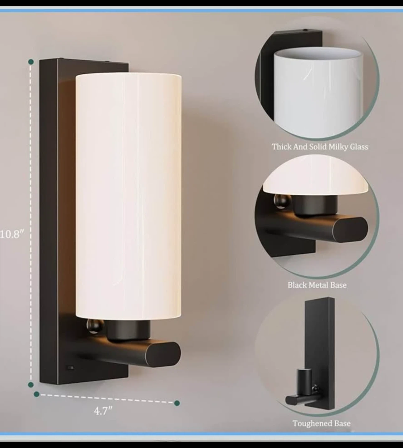 Modern Wall Sconces Set of 2, Bathroom Wall Lamp - photo 2