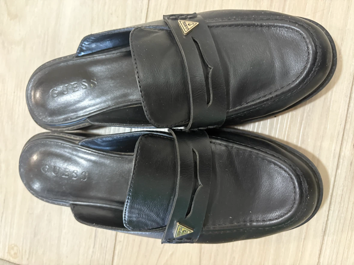 Guess Black Mules Loafers Size 7