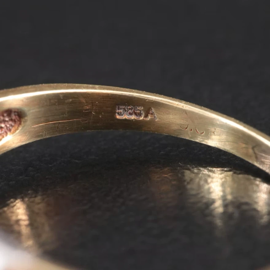 Vintage 14K Gold Ruby & Diamond Ring | Size 9.5 - photo 3