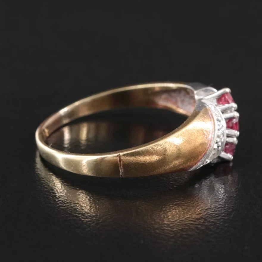 Vintage 14K Gold Ruby & Diamond Ring | Size 9.5 - photo 4