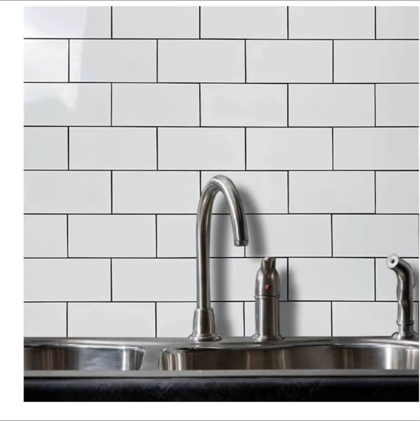 AULIGET 100-Piece Polished White Thick PVC Peel Stick Backsplash - photo 4