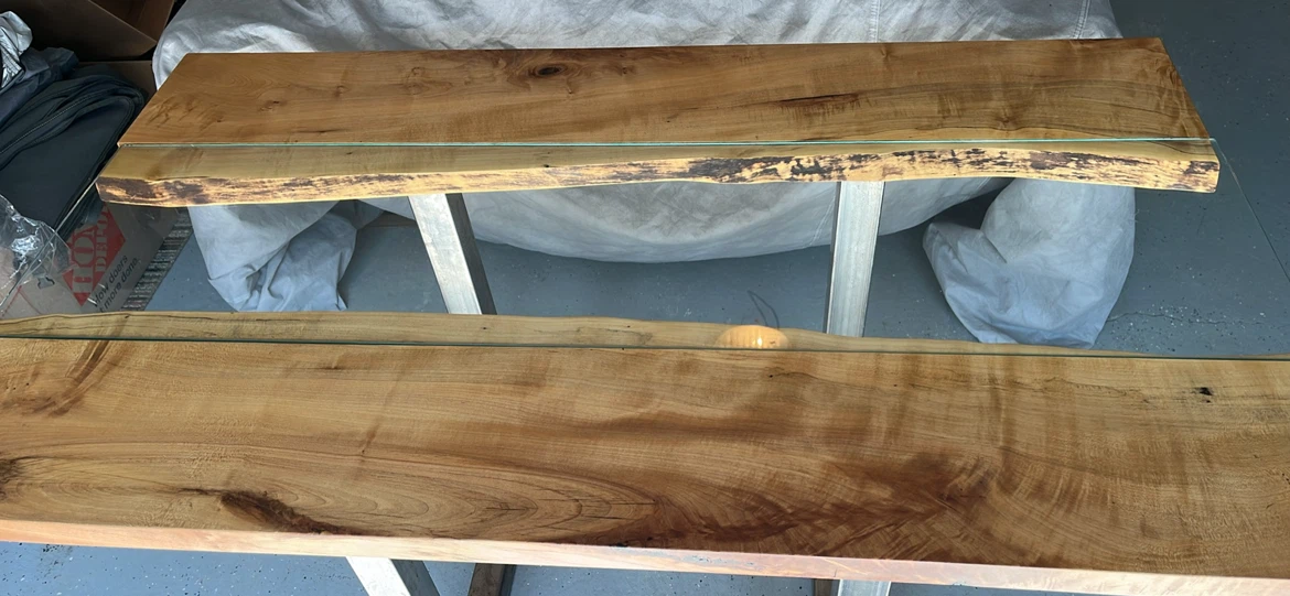 Live Edge Wood and Glass Console Table - photo 2