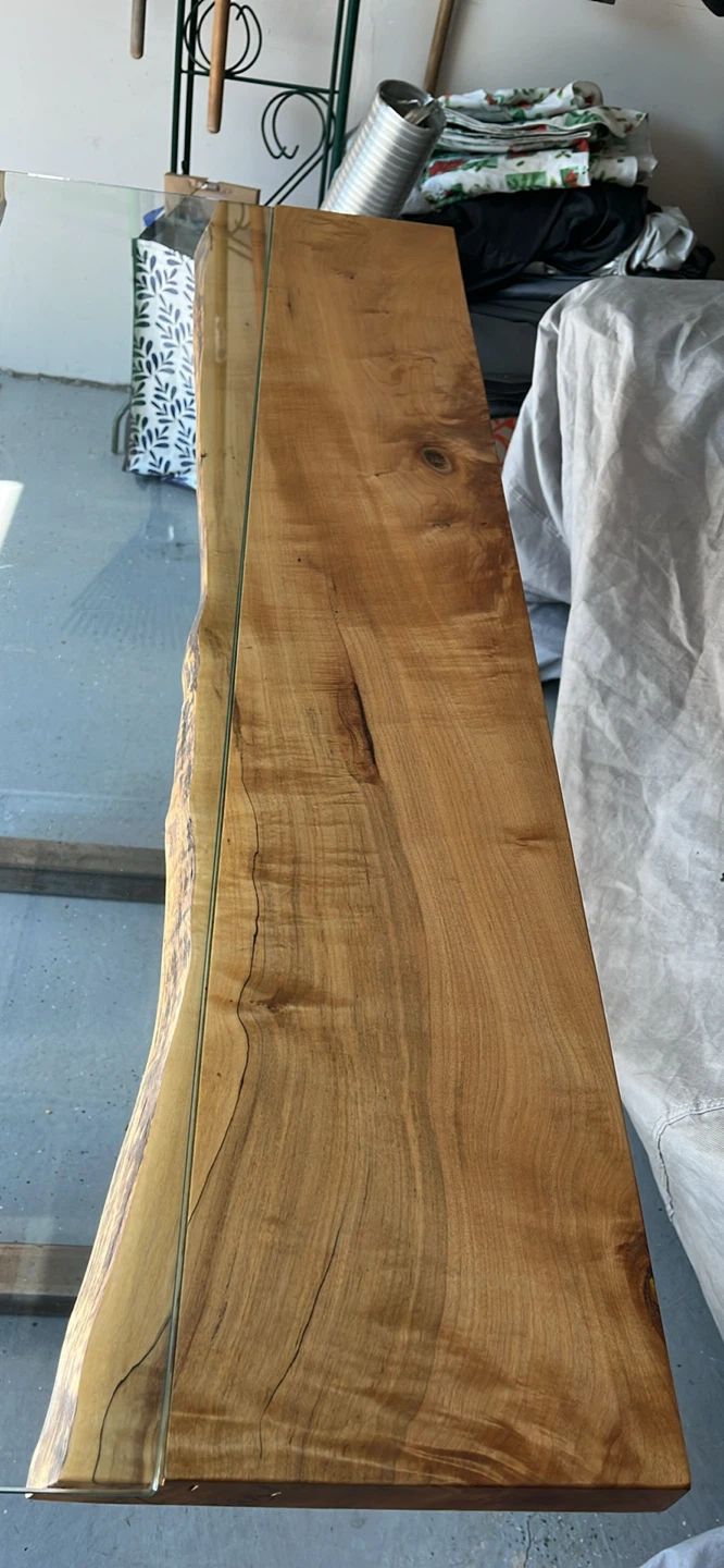Live Edge Wood and Glass Console Table - photo 3